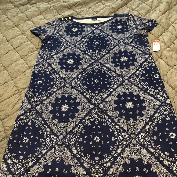 NWT blue print dress - Picture 1 of 5